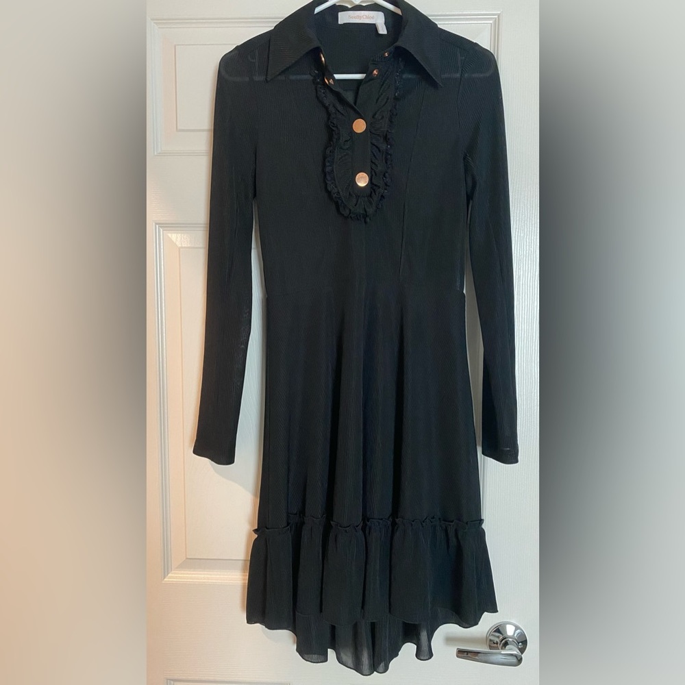 See by Chloe Sheer Black Dress